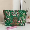 Mushroom Embroidered Makeup Bag With Zipper For Travel And Daily Use