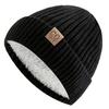 Embroidered Acrylic Beanie with Fleece Lining Unisex Winter Warm Skull Cap Casual Style Knit Hat for Outdoor Sports Events