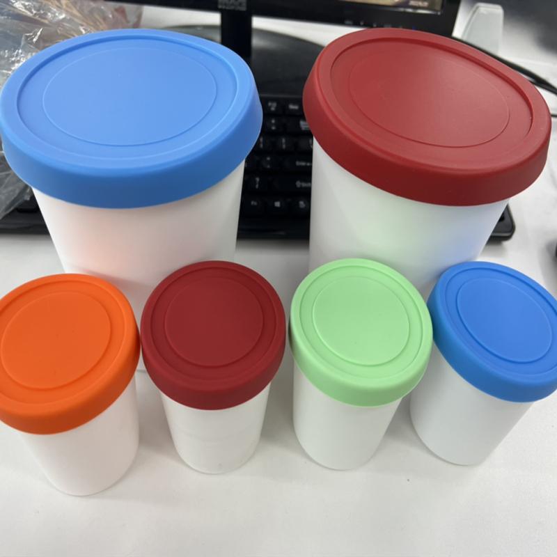 6pcs Ice Cream Containers For Homemade Ice Cream Reusable Large Diameter Round Plastic Cup With