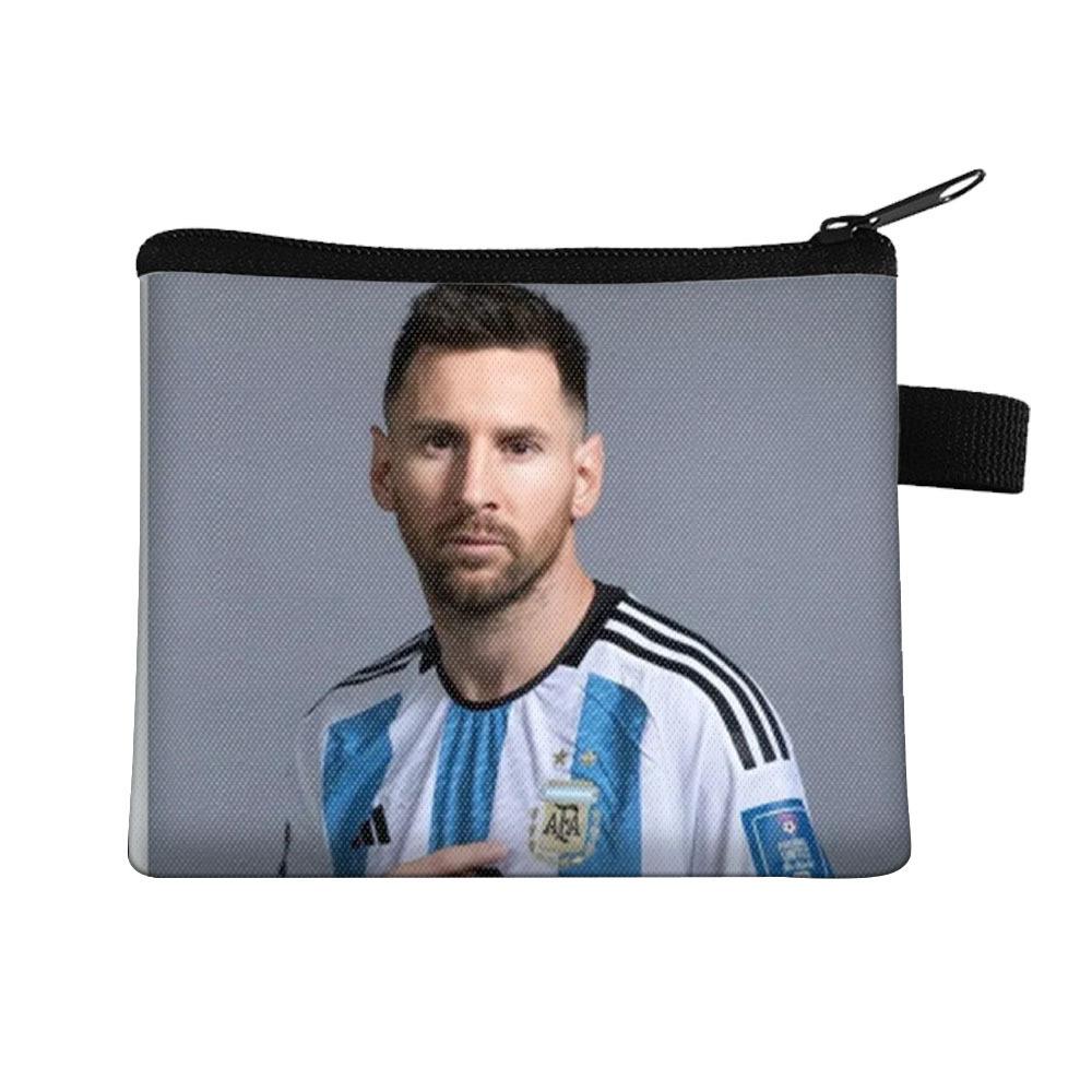 Borsa cambio per bambini stella del calcio Borsa porta carte portatile Borsa porta monete chiavi in poliestere Borsa a pochette