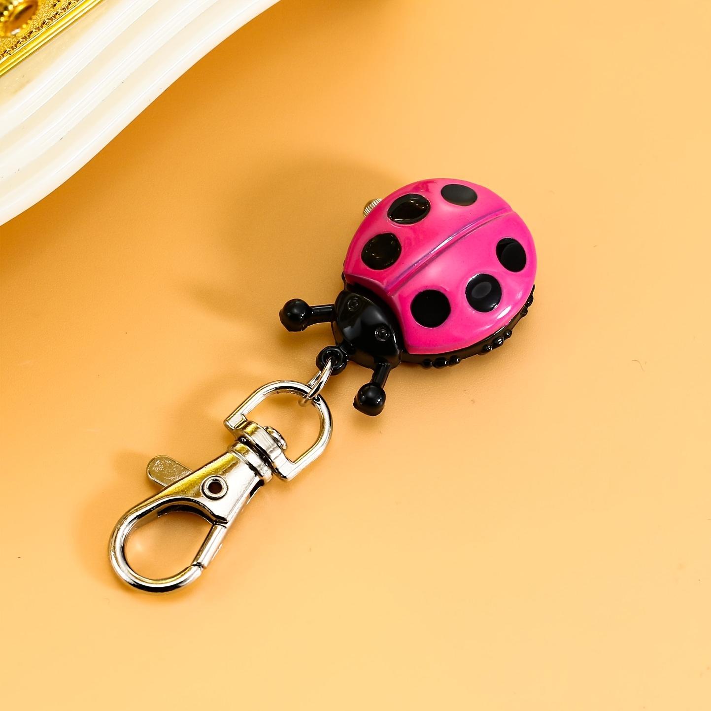 

New Colorful Seven Star Ladybug Keychain Watch Wall Watch Fashion Trend Pocket Watch Multiple Colors Flip up Wall Watch Gift красный