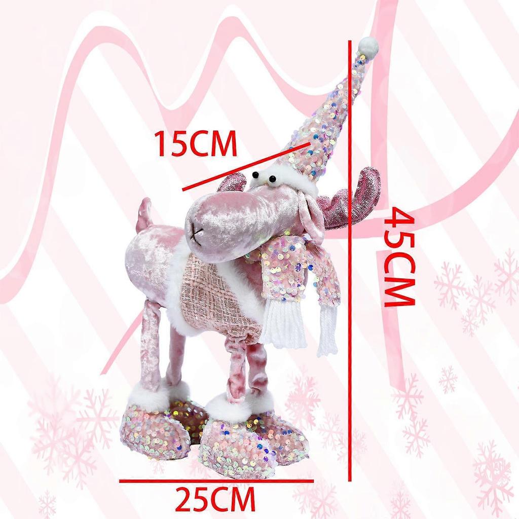 Christmas Elk Doll Standing Plush Doll Reindeer Plush Xmas Figurine Christmas