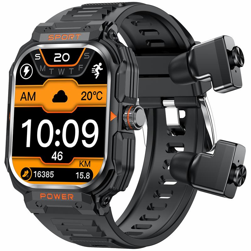 GT55 Headset Smart Watch 2.01inch Large Screen NFC TWS 2 In 1 Wireless Earphone Bluetooth Sport Earbuds Smartwatch