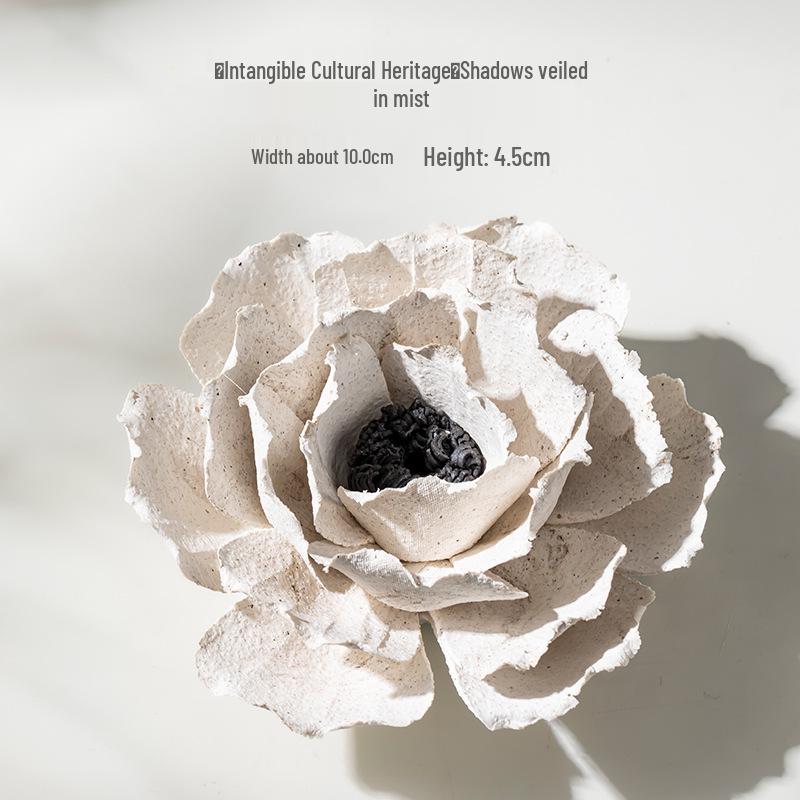 Xichun Handcrafted Ceramic Flower Incense Holder & Aroma Diffuser - Creative Table Ornament Niche Gift