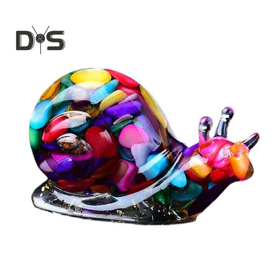 

Фигурка улитки из искусственного кристалла, красочная статуэтка улитки из натурального камня, мини-украшение в виде исцеляющей улитки, вырезанное вручную, украшение для домашнего офиса, рабочего стола разноцветный