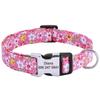 Printed Nylon Personalized Dog Collar Custom Dog Collar Floral Puppy Necklace Engraved Name for Small Medium Large Dogs Bulldog