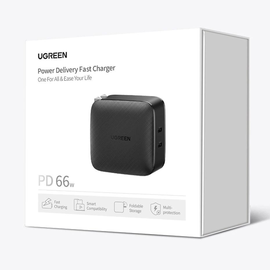 Ugreen Ładowarka Sieciowa 2X Usb Typ C 66W Power Delivery 3.0 Quick Charge 4.0+ Czarny (Cd216)