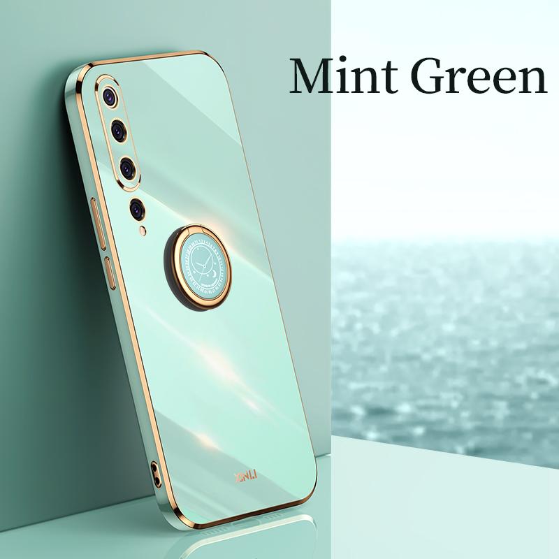 Luxury Plating Square Bumper Ring Holder Phone Case On For Xiaomi Mi 9 8 Mi9 Mi8 Xiomi Xiaomi9 Xiaomi8 Soft Silicone Stand Cover