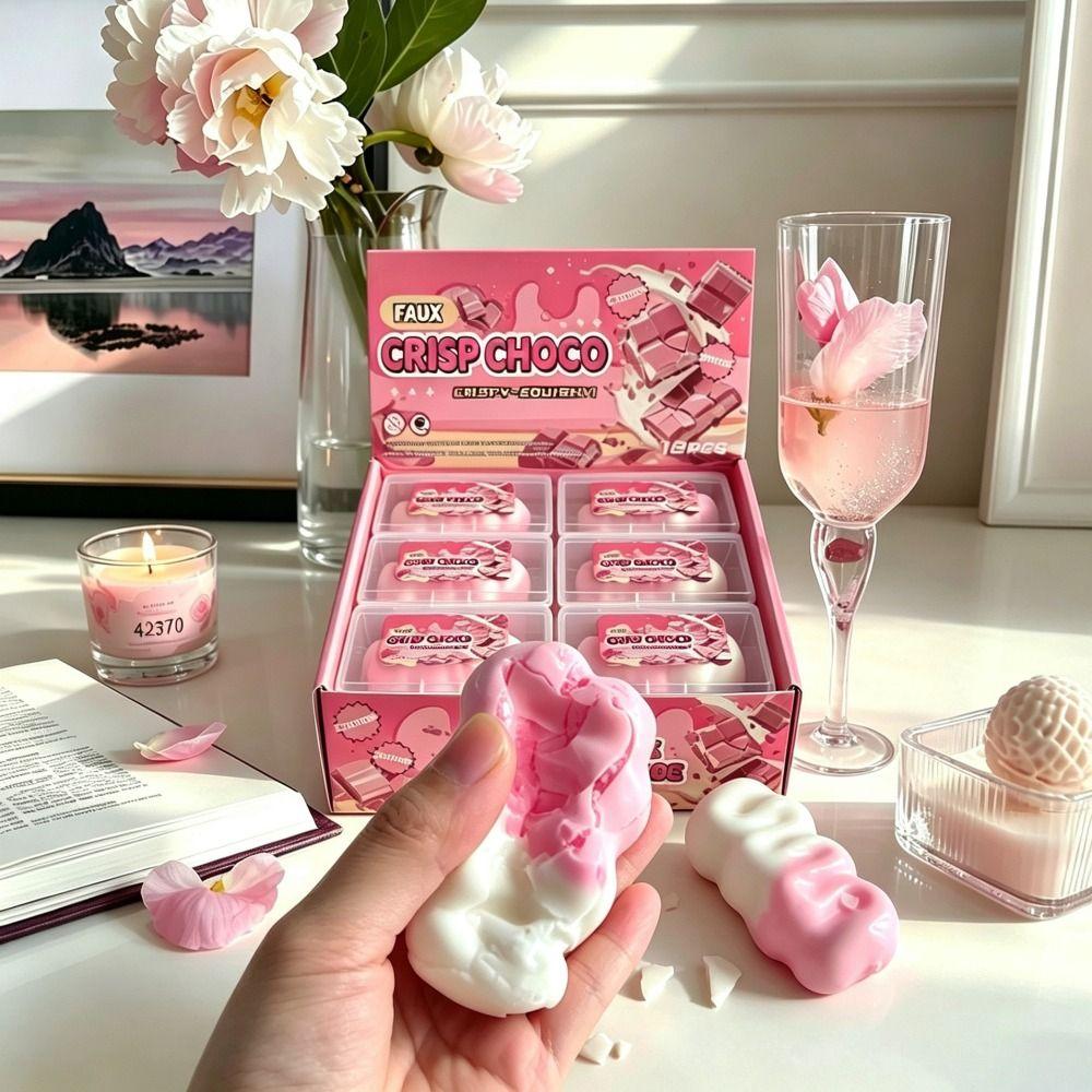 Satisfying Sound Crispy Squishy Cream Strips Crunchy Squeeze Wax Skin Squeeze Toy Kids Adults