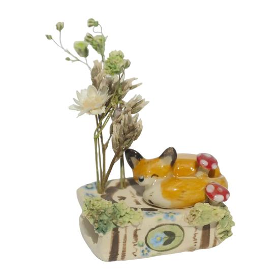 

Yousheng Book Sculpture Animal Mini Vase Miniature Book Fox Cat Raccoon Смола Фигурка Украшение Маленький Цветок Растения Держатель Украшения Fox