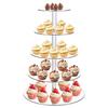 1set Acrylic Cupcake Stand 5-layer Round Dessert Stand for Birthday Clear 300x415mm