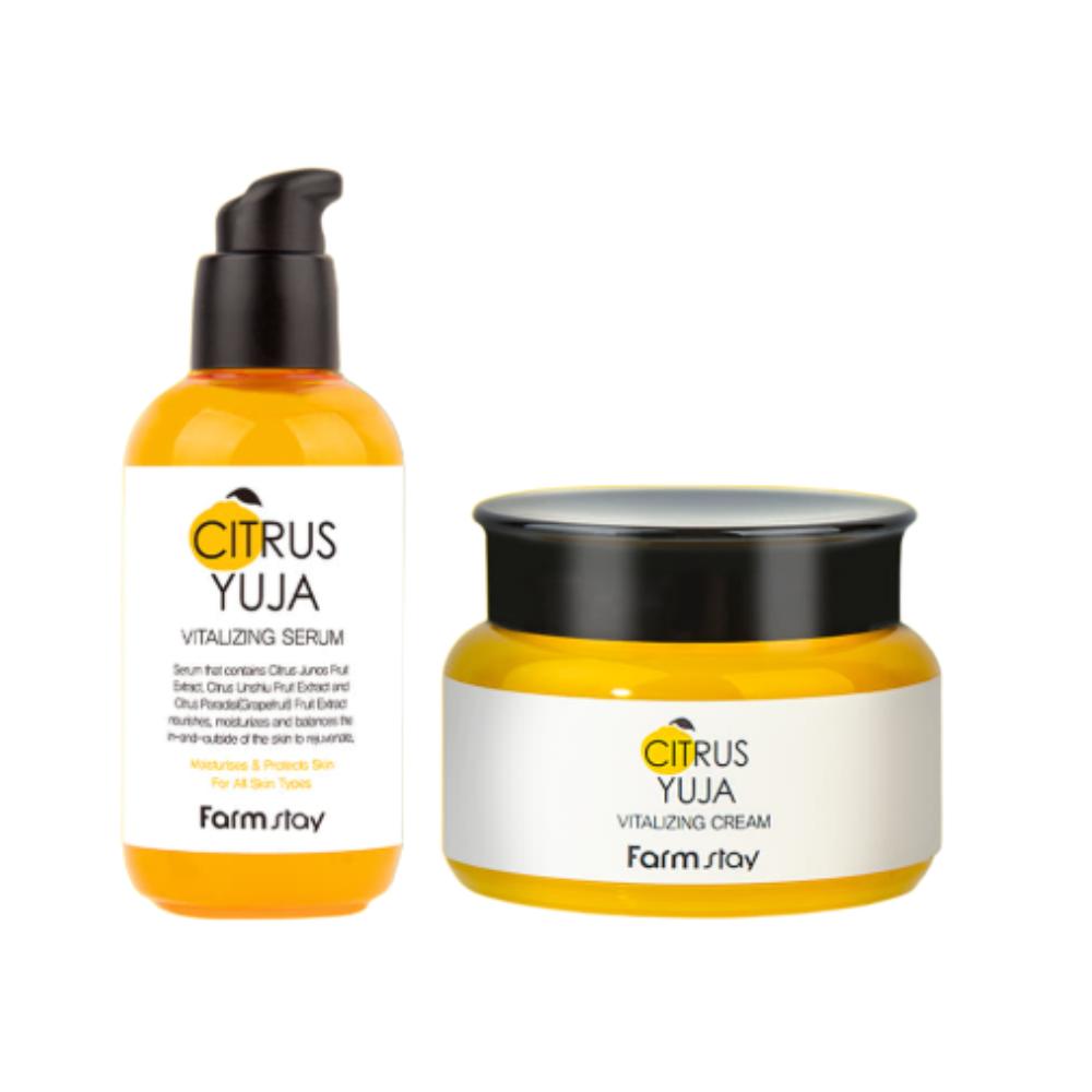 

Набор сыворотки-бустера и крема для сияния Farmstay Yuzu – 100 мл + 100 г Дуэт для сияния