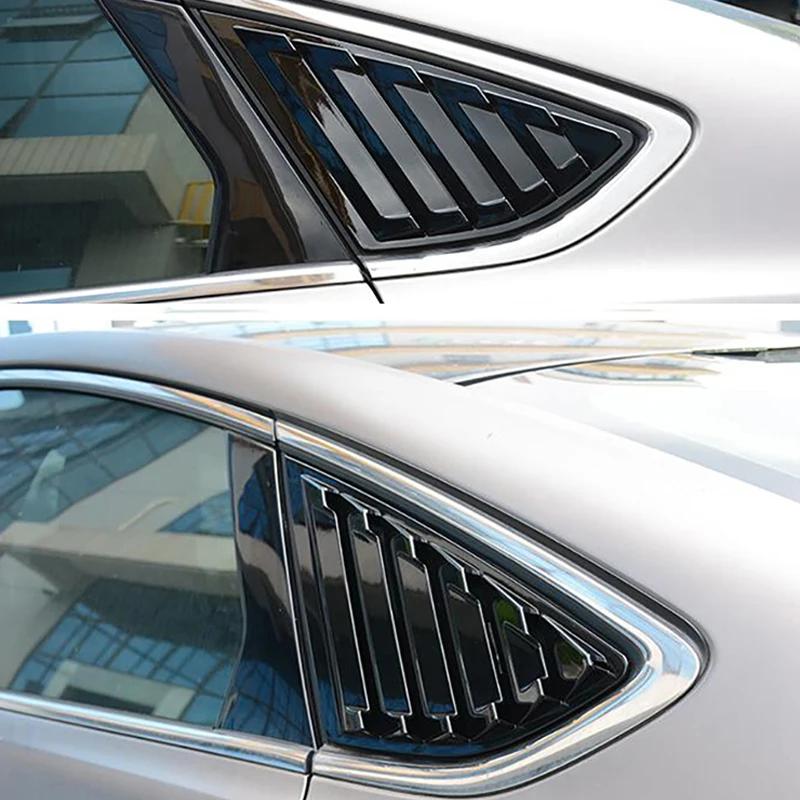 For Ford Mondeo Fusion 2013-2018 Car Rear Louver Window Side Shutter Cover Trim Sticker Vent Scoop ABS Carbon Fiber Accessories