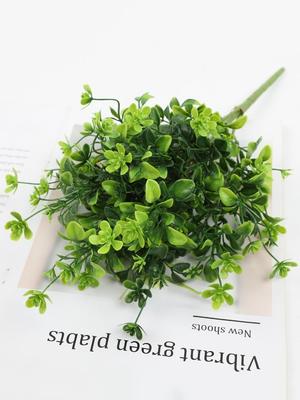 2 Bündel UV-beständige Sträucher Künstliche Pflanzen Grünpflanzen Künstliche Blumen Plastik Falsche Pflanzen Außen für Garten Fenster Haus Hochzeit Bauernhaus Dekoration