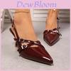 Spring New French Pointed Toe Sandals For Women With Strap Buckle Low Heel Summer Fashion Shoes