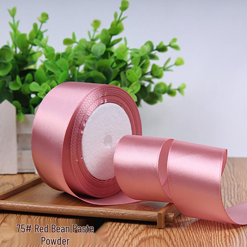 4cm Solid Color Satin Ribbon for Floral Art and Gift Packaging