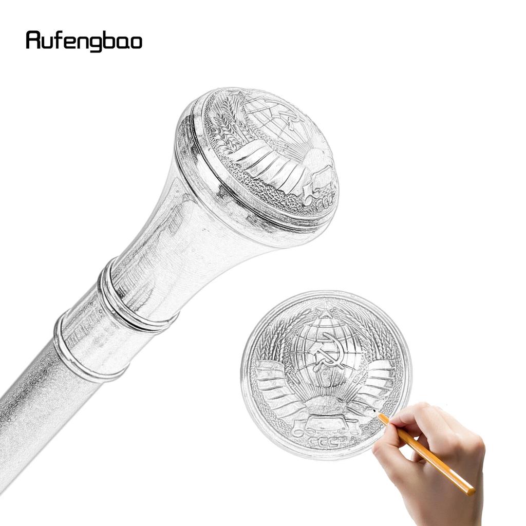 Russia Style Totem CCCP Relief Walking Cane Fashion Walking Stick Gentleman Luxury Crosier Knob Walking Stick 93cm