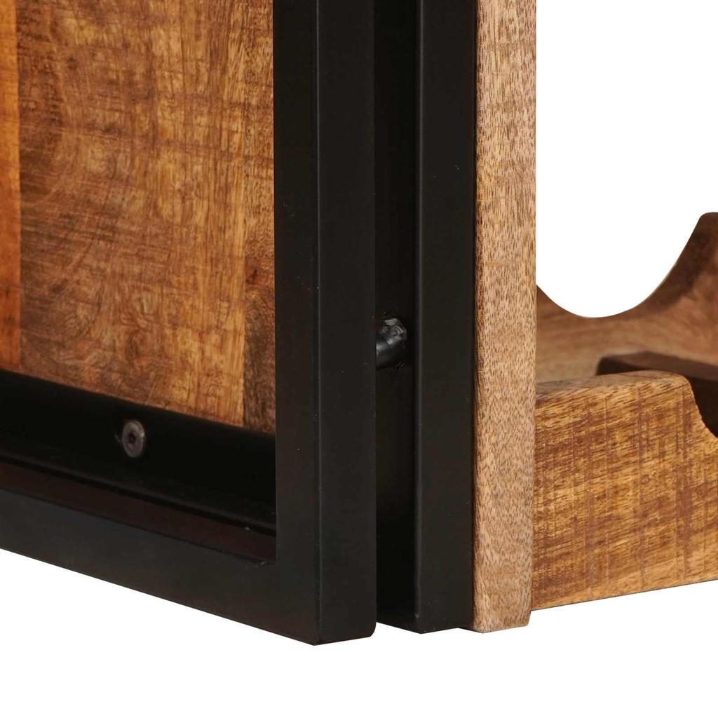 Wine Rack Brown 60 X 45 X 33 Cm Solid Coarse Mango Wood