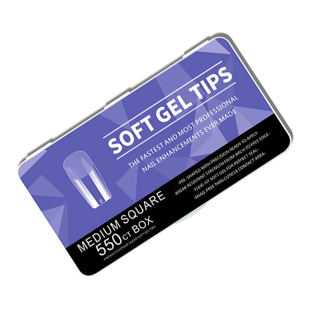 550x Soft Gels Tips Half Matte Nail Tips Ballerinas False Nail Extras Long Full Cover Nail Tips Press On Nail Tips