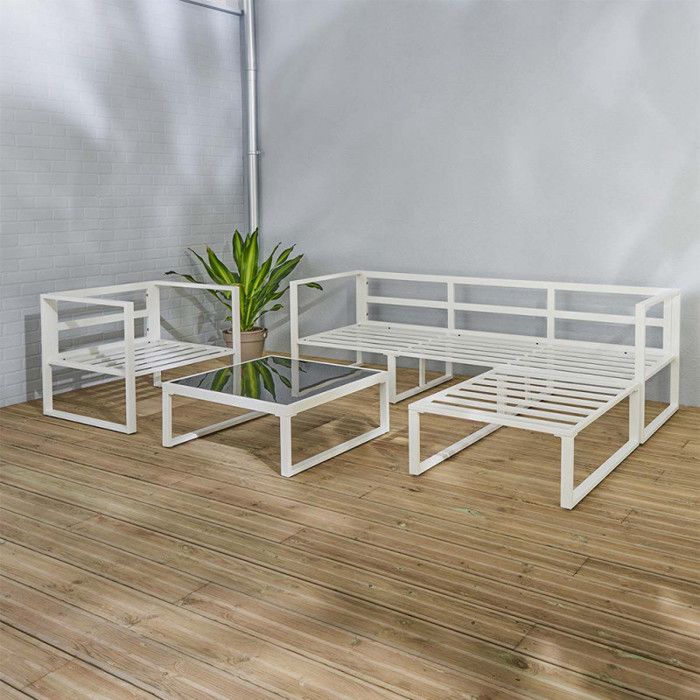 Wilsa Garden "Lima" White Aluminum Low Garden Lounge