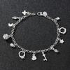 Hot-selling Silver Fashion Thirteen Pendant Bracelet Women's Multi-element Jewelry