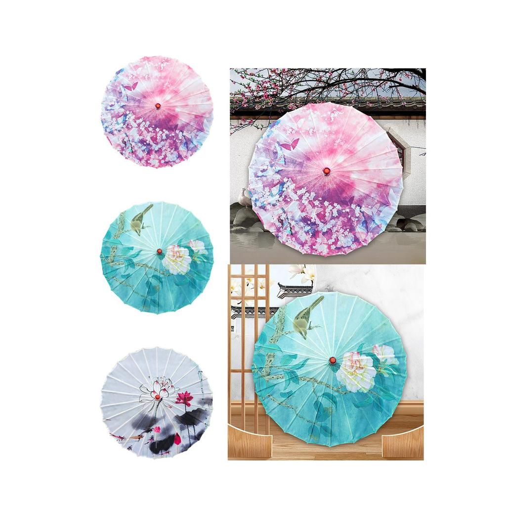Chinese Oiled Paper Umbrella Oil Paper Umbrella Ancient Dance Umbrella for Performance Party Events Music Festivals Cosplay