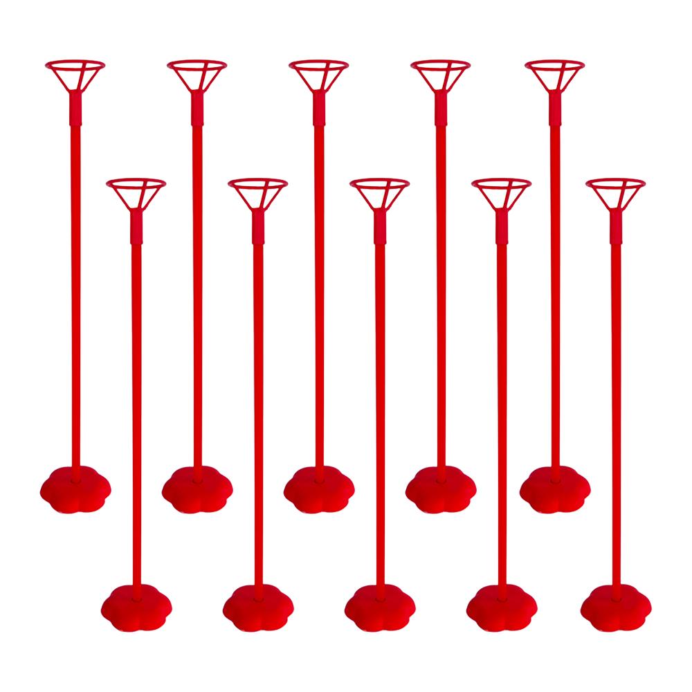 10pcs Tabletop Balloon Stand Set - with Base and Balloon Pole for Weddings, Birthday, Party Decoration(Not Including Balloon) Other красный