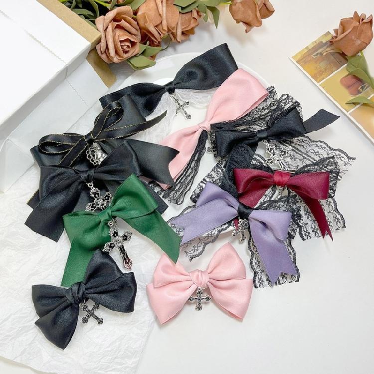 Schleifen-Haarspangen Goth-Schleifen-Haarspangen Entenschnabel-Haarspangen für Mädchen und Frauen