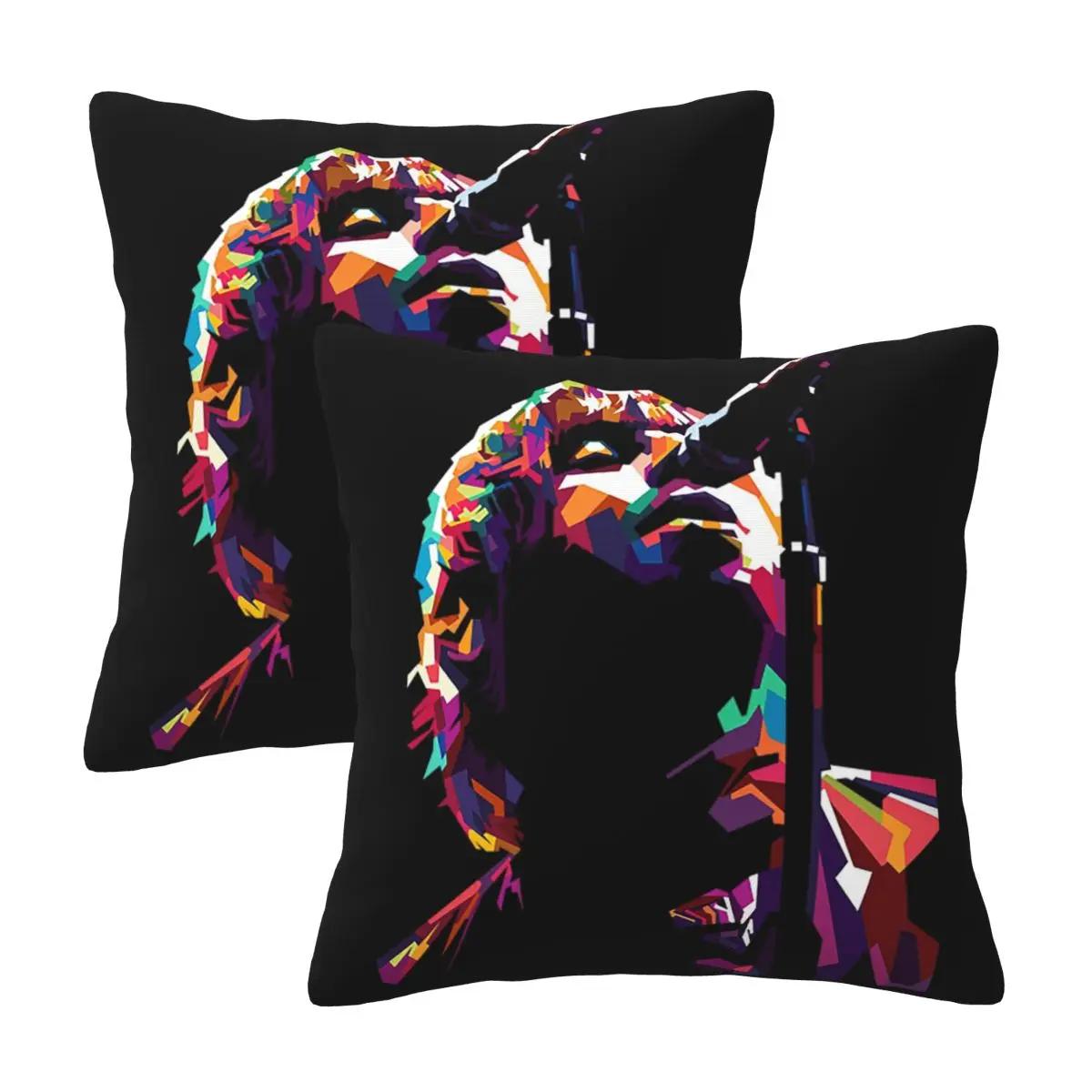 Liam Gallagher 2 Pcs Square Pillowcase Pillow Cover Cushion Zip Decorative Comfort Throw Pillow For Home Car Peach skin 18*18(CM)-2Pcs