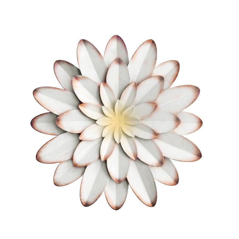 Nordic Wrought Iron Pendant Artificial Flower Wall Decor Ornament Iron Art Wall Hanging Crafts Living Room Home Decoration