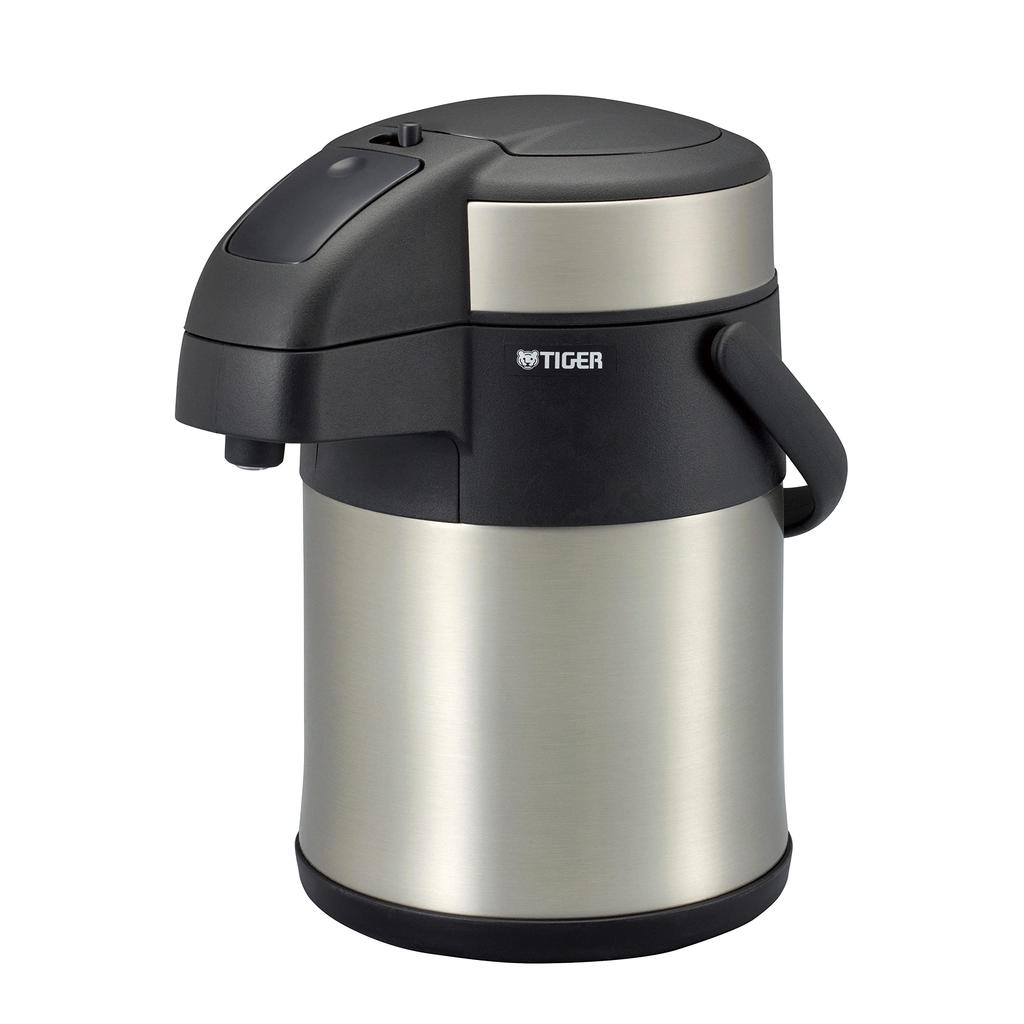 Tiger Thermos (TIGER) Tiger Thermal Insulation Tabletop Stainless Steel Air Pot Eco Tigers 2.2L MAA-C221XC Clear Stainless Steel (Silver)