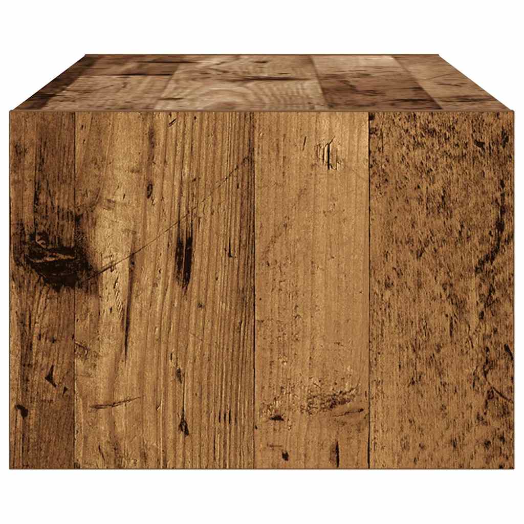 TV Cabinet with LED Lights Rustic Wood Look 100 x 35.5 x 25 cm
