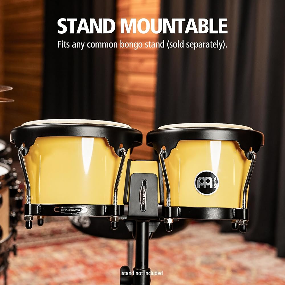 MEINL Percussion Bongos, Journey Series, Buffalo Head, Illuminating Yellow, HB50IY (Official Japanese Product)