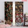 2 st 2D plattryckta Julfönstergardiner Julsnögubbe3 100% Polyestertyg Utan El Festlig Väggdekor
