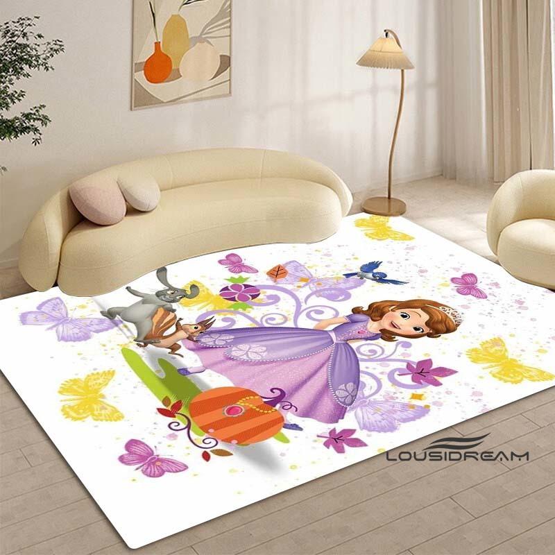Cartoon Sofia die Erste Prinzessinnen-Muster Teppich - Raumdeko, Maschinenwaschbar und Weich, Perfekt für Schlafzimmer Spielmatte, Wohnzimmer