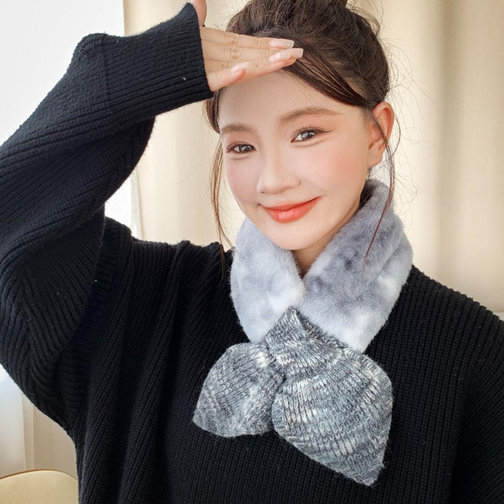 Faux Fur Faux Fur Scarf Knitted Fabric Winter Neck Scarf New Unisex Bracelet  Winter Wear