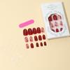 Cherry Blossom Wearable French False Nails - Removable Irregular Nail Art Patches