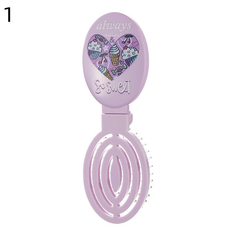 2 In1 Portable Folding Hair Comb With Mirror, Lightweight & Travel-Friendly Perfect Gift For Women & Girls