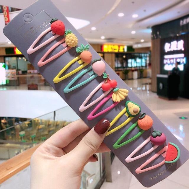Kawaii Cartoon Fruit BB Clip Baby Children Hair Clips Bobby Pin Barrettes Accessories For Girls Kids Hairpins Hairgrip Headdress