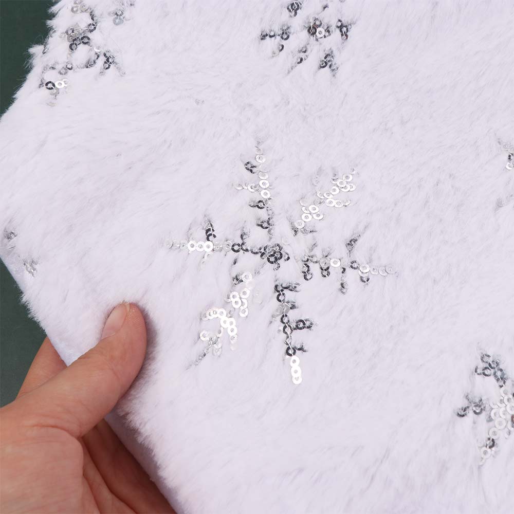 Snowflake Embroidery White Christmas Stocking Sequined Santa Gift Pocket  New Year