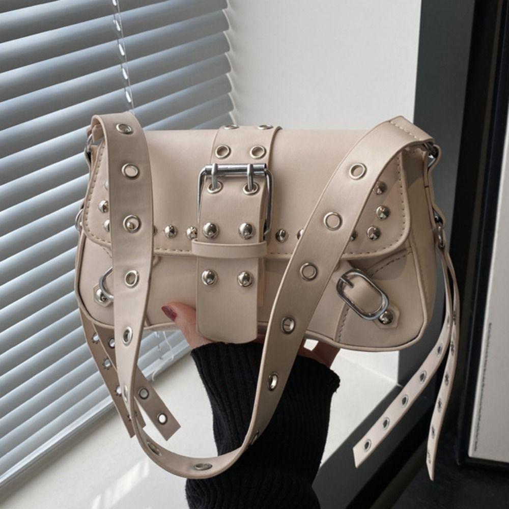 American Style Rivet Shoulder Bag Punk Style Underarm Bag Fashion Y2K Armpit Bag  Party