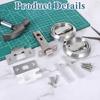 Round Recessed Pocket Door Lock Steel Pull with Double Sided Turn Handle for Interior Sliding Door and Passage Door Installation Projects
