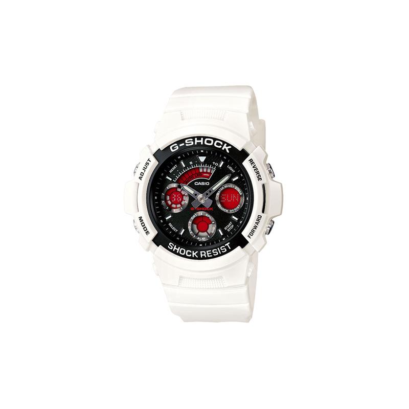 

Casio fashion trend contrast color vibrant street classic pointer three eyes double display black dial waterproof movement quartz movement AW-591SC-7A чорний