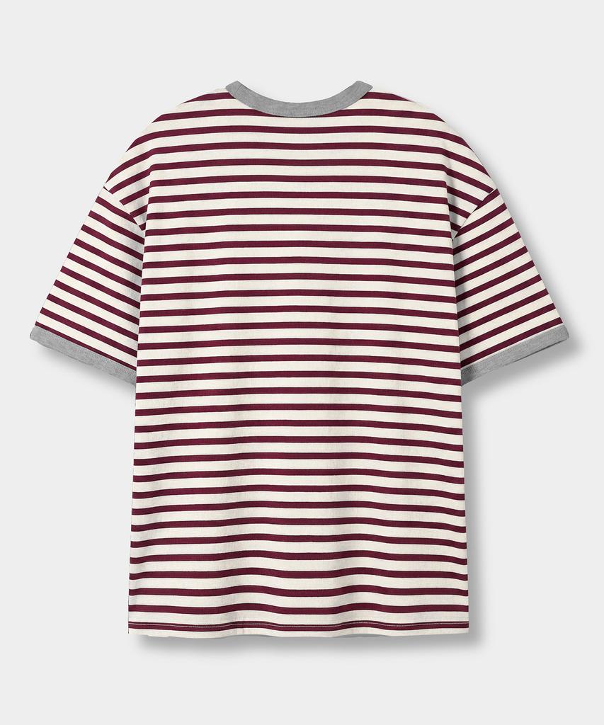Dimiteulibeullaeg Border Stripe Ringer T-Shirt_3 Color