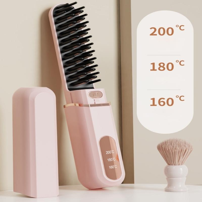 Straightening Comb Fast Heating Ionic Conditioning Technology Adjustable Temperature Hair Styling Comb Ergonomic Handle