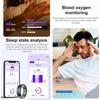 Bague Connectée Homme Femme, Smart Ring Intelligente Bluetooth Sommeil/Fréquence Cardiaque/SpO2 Étanche Android iOS, Taille 8, Noir