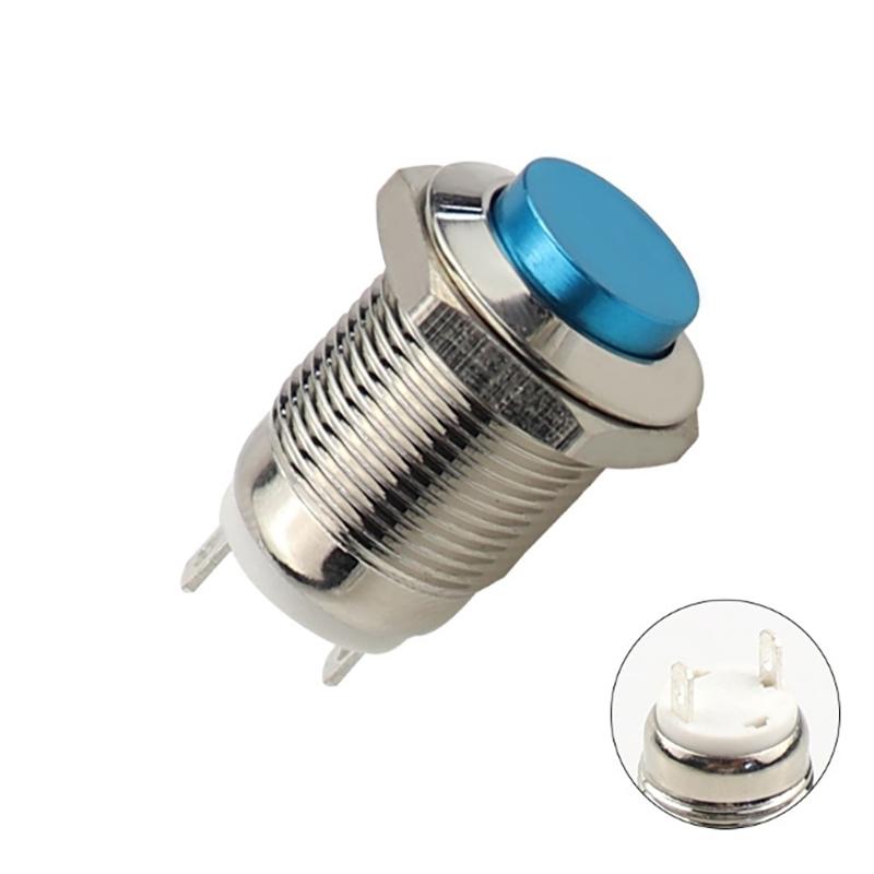 1pc 12 MM Self-locking Metal Push Button Switch Reset Start Stop Round High Normally Open/Normally Closed Head
