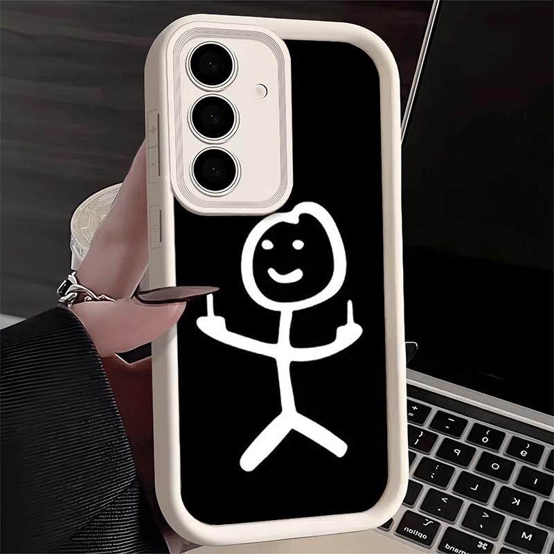 Phone Case for Samsung Galaxy A17 A16 A15 A14 A13 Funny Stickman Matchman A56 A36 A26 A55 A35 A25 A54 A34 A24 A53 A33 A23 A07 A0