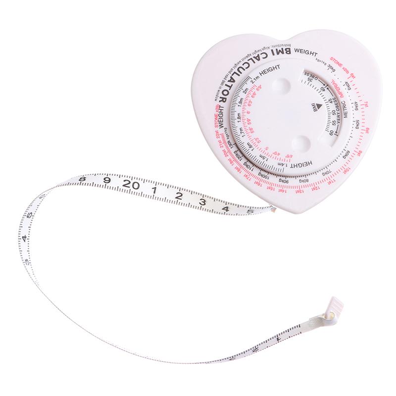 150Cm/60" Heart Shape Bmi Tape Accurate Body Measuring Tape Bmi Calculator Cut Size Measurer Ruler Tailor Tool Clothing Design Measurement Tool