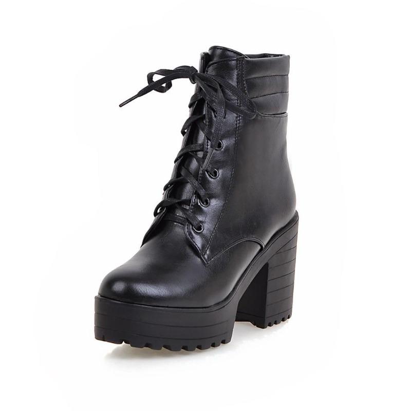 Women's Boots Ankle New High-quality Korean Version Spring and Autumn Winter Thick Heeled in White 9.5CM Square Heel Women Shoes